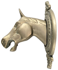 Rare Y2K Vtg Antique Brass Horse Head Rod Rack Equine Equestrian Animal Metal