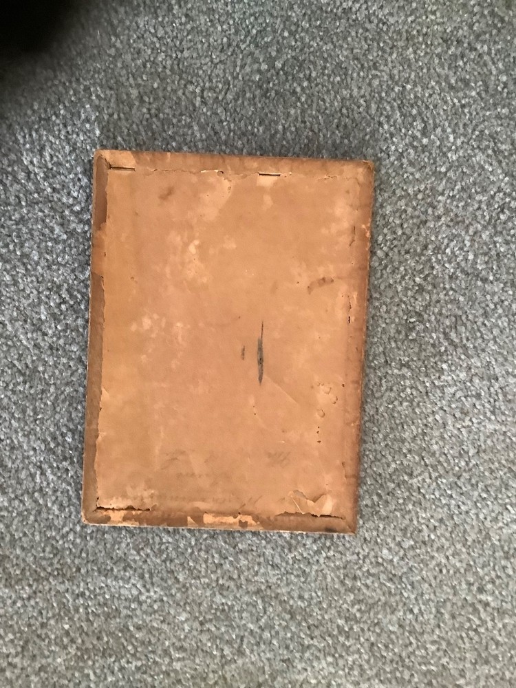 VTG Edwardian Letter Box Victorian Reverse Painted Silhouette 1930s 8.5 InchVTG