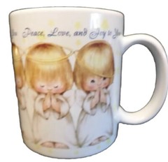 Vintage Hallmark Angels Coffee Mug Peace Love Joy To You Spirtual 10 Oz