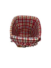 Vintage Handwoven Longaberger Utensil Basket Artist Signed 1997 W/ Fabric Fun
