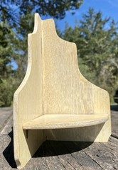 Vintage 1940s French Corner Shelf Wood Folding Ledge Display Stand Scalloped
