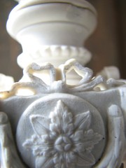 WEDGWOOD 19 C. XRARE VERY ELABORATE PARIAN WITH TROPHIES CANDLESTICK LOOK