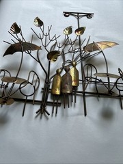 Vtg 1974 ENESCO Imports 3D Metal Wall Decor Art Sculpture Cafe Bar Theme