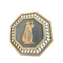 Vintage Greek Mythology Relief Plaques Set Of 6 Octagonal Brass Wall Decor