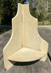 Vintage 1940s French Corner Shelf Wood Folding Ledge Display Stand Scalloped