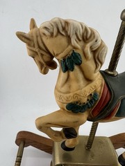 Vintage Willitts Melodies Rocking Ceramic Horse Music Box Carousel Waltz