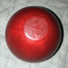 Vintage – Red Wooden Apple With A Leaf
