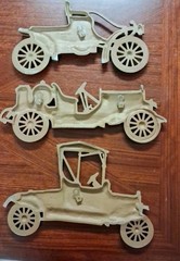 3 Pc Vintage Sexton Cast Metal Iron Antique Cars Wall Hanging 1960s 11”-13” Each