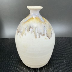 Vintage Stoneware Pottery Drip Glaze Bud Vase Vessel Bottle Artist Signed Decor