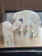 BMurano Style Art Glass Mother and Cub Polar Bear Set Hand Blown Art Glass