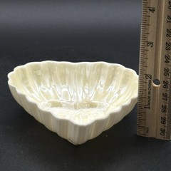 Vntg Belleek Irish Fine Parian China Porcelain Heart Dish 3rd Mark 1926-1946