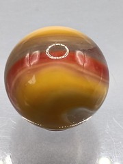 .76″ Akro Corkscrew Popeye Red, Yellow, White, Clear Shooter Marble- #CE138