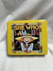 Vtg 90s Mary Engelbreit Tin Collectible SHE WHO LAUGHS LAST JCPenney Exclusive