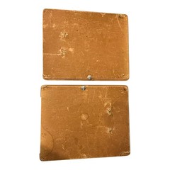 Antique Pair of Pyrography Wood Picture Frames Set of 2 Folk Art Hand-Burned Flo