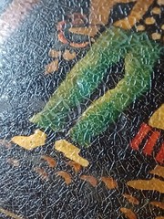 Antique 1800s Tin Metal Toleware Hand Painted Tray Courtship Man Woman Folk Art