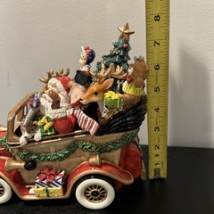 Fitz and Floyd Santa’s Classic Car Musical Figurine Wind Up Holiday Collectible