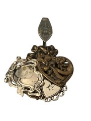 Vintage Unique Art Nouveau Ornate Silver Spoon Hook Wall Decor Victorian