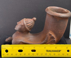 Ancient Near Eastern Greco-Roman Style Stone Rhyton in the Form of a Sphinx