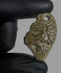 300 BC Ancient Roman Carved Engraved Gemstone Pendant Medallion Amulet Lion Head