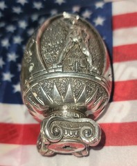 Vintage Silver Egg Made In Greece AG 995 270 Grams 9.52 Oz 3 3/4″ Tall