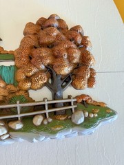 Vintage Burwood 2426 Wall 1980 Old Grist Mill Water Wheel Fall Cottage Decor