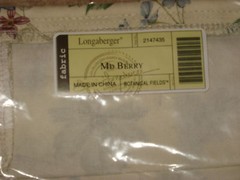 Longaberger Medium Berry Basket Liner only in Botanical Fields fabric in bag!