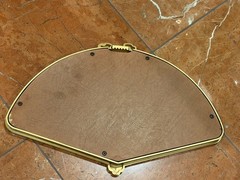 HOMCO AUTUMN HARVEST FAN SHAPE HOLLYWOOD REGENCY GOLD FRAME 1980S LENA LUI EUC