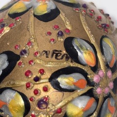 SIGNED Nannette Fenn “Eggs”traordinaire Designs Floral Faberge Inspired Egg USA