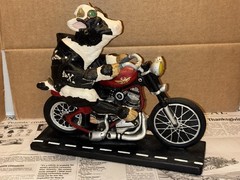 VTG Enesco Harley Davidson Motorcycle Parastone Cow Bull Holsteins Statue