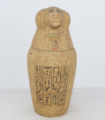 PHARAONIC ANCIENT EGYPTIAN BABOON CANOPIC Jars Old Egyptisn Mummification EGYCOM