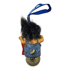 Vintage Norwegian Troll Norway Flag Water Globe Christmas Gledelig Jul Ornament