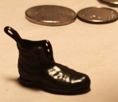 VICTORIAN BOOT charm vtg goth metal black shoe bracelet pendant jewelry