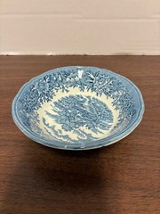 Blue & White English Village By Salem China Co. Olde Staffordshire 4″ Small Bowl