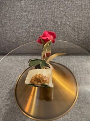 VTG Mid Century MODERN DEMOTT ROSE COPPER METAL SCULPTURE ON ONYX STONE
