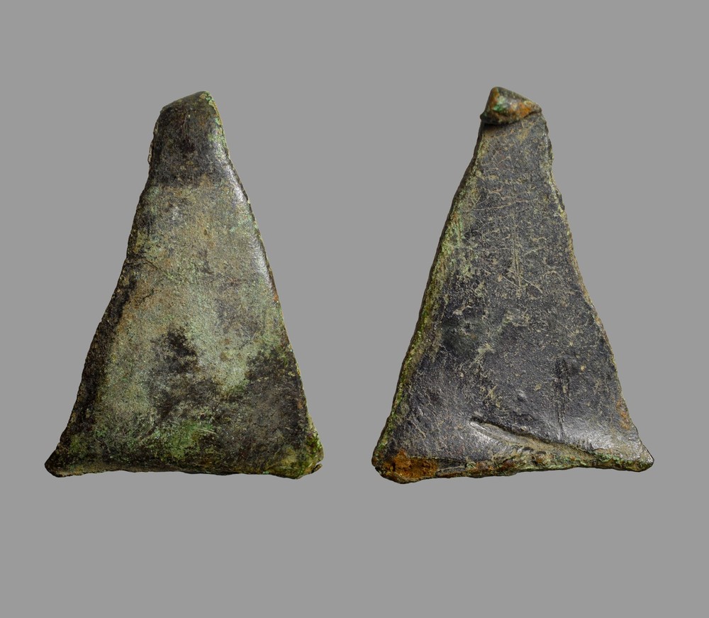 Viking Age Bronze Triangular Amulet Pendant 41mm Authentic Antiquity Artifact