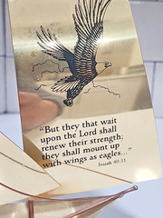 Unbranded Brass & Copper Sail Boat Sculpture on Marble Base Eagle Isaiah 40:31