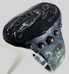 300 BC Ancient Roman Silver Ring Lady Justice goddess moral force in judicial