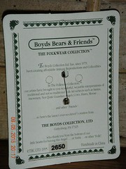Boyds Bears 1995 ~NA-NICK OF THE NORTH~ FOLKWEAR PIN STYLE #2650