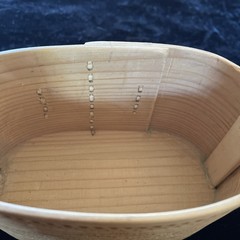 Vintage Norwegian Tine Box Wood Folk Art Scandinavian small 9×6 Signed UN 1987