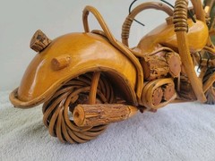 Unique Handmade Entirely of Wood & Wooden Vines Motorcycle. Chopper Nicely Made