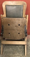 KIEL City of ST LOUIS Folding Chair Seat vintage wood cushioned auditorium