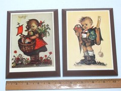Lot 4 Vintage ARS AG Zug Switzerland Hummel Children Art Wall Plaques w labels
