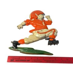 Vintage 1976 HOMCO Cast Metal Orange Team Football Player Hanging Wall Plaque US