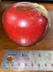 Vintage – Red Wooden Apple With A Leaf