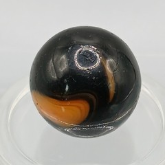 .58″ Alley Agate Halloween, CAC Black Orange Swirl Marble- #Q149