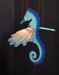 Flying Seahorse Blue Mobile Sea Shore Decor Colombia Fair Trade Hand Painted