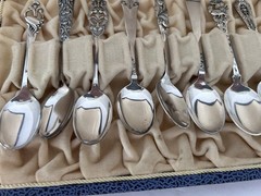 TH. Marthinsen Sterling Silver Assorted Demitasse Spoons Set of 12 Norway