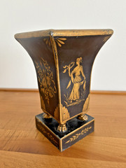 Vintage French Neoclassic Directories Style Toleware / Vase / Flared Cachepot