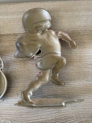 Vintage Homco Sexton 1970s Cast Aluminum Football Set of 3 Wall Hanging Plaques