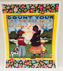 Vintage Mary Engelbreit Poster, Count Your Blessings, 16″x20″, 1992 Unframed